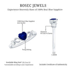 Rosec Jewels-Natural 0.6 Carat Blue Sapphire Heart Promise Ring with Diamond