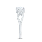 1.75 CT Round Cut Solitaire Zircon Crossover Engagement Ring AAAA - Rosec Jewels
