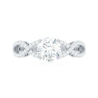 1.75 CT Round Cut Solitaire Zircon Crossover Engagement Ring AAAA - Rosec Jewels