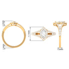 1.75 CT Split Shank Marquise Cut Zircon Engagement Ring AAAA - Rosec Jewels