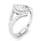 1.75 CT Split Shank Marquise Cut Zircon Engagement Ring AAAA - Rosec Jewels