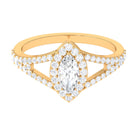 1.75 CT Split Shank Marquise Cut Zircon Engagement Ring AAAA - Rosec Jewels