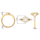 1.75 CT Split Shank Marquise Cut Zircon Engagement Ring AAAA - Rosec Jewels