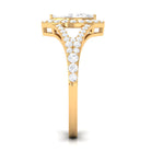 1.75 CT Split Shank Marquise Cut Zircon Engagement Ring AAAA - Rosec Jewels