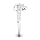 2 CT Zircon Heart Engagement Ring with Halo and Side Stones AAAA - Rosec Jewels