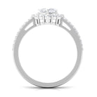 2 CT Zircon Heart Engagement Ring with Halo and Side Stones AAAA - Rosec Jewels