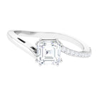 1.75 CT Asscher Cut Solitaire Zircon Bypass Engagement Ring AAAA - Rosec Jewels