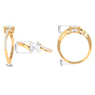 1.75 CT Asscher Cut Solitaire Zircon Bypass Engagement Ring AAAA - Rosec Jewels
