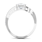 1.75 CT Asscher Cut Solitaire Zircon Bypass Engagement Ring AAAA - Rosec Jewels