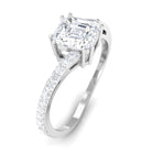 1.75 CT Asscher Cut Solitaire Zircon Bypass Engagement Ring AAAA - Rosec Jewels