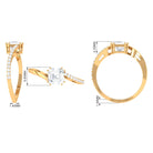 1.75 CT Asscher Cut Solitaire Zircon Bypass Engagement Ring AAAA - Rosec Jewels