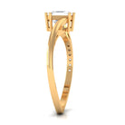 1.75 CT Asscher Cut Solitaire Zircon Bypass Engagement Ring AAAA - Rosec Jewels