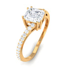 1.75 CT Asscher Cut Solitaire Zircon Bypass Engagement Ring AAAA - Rosec Jewels