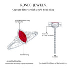 Vintage Style 0.75 Carat Ruby Marquise Engagement Ring with Diamond Trio AAA - Rosec Jewels