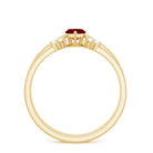 Certified Marquise Ruby Solitaire Wedding Ring Set with Diamond AAA - Rosec Jewels