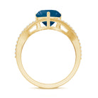 Rosec Jewels-London Blue Topaz and Diamond Heart Engagement Ring in Crossover Band
