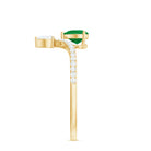 Rosec Jewels-Designer Emerald Heart Engagement Ring with Diamond