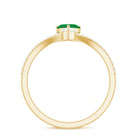 Rosec Jewels-Designer Emerald Heart Engagement Ring with Diamond