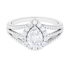 Pear Cut Zircon Statement Engagement Ring AAAA - Rosec Jewels