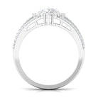 Pear Cut Zircon Statement Engagement Ring AAAA - Rosec Jewels