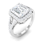 5 CT Split Shank Octagon Cut Zircon Statement Engagement Ring AAAA - Rosec Jewels