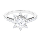 Round Cubic Zirconia Designer Engagement Ring AAAA - Rosec Jewels