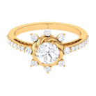 Round Cubic Zirconia Designer Engagement Ring AAAA - Rosec Jewels