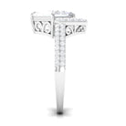 Classic Princess Cut Zircon Engagement Ring with Side Stones AAAA - Rosec Jewels