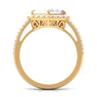 Classic Princess Cut Zircon Engagement Ring with Side Stones AAAA - Rosec Jewels