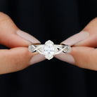 2.25 CT Crossover Shank Oval Zircon Flower Engagement Ring AAAA - Rosec Jewels
