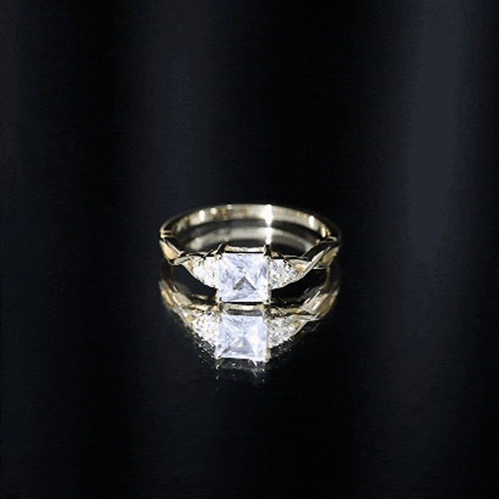 1.25 CT Princess Cut Cubic Zirconia Crossover Engagement Ring AAAA - Rosec Jewels