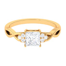 1.25 CT Princess Cut Cubic Zirconia Crossover Engagement Ring AAAA - Rosec Jewels