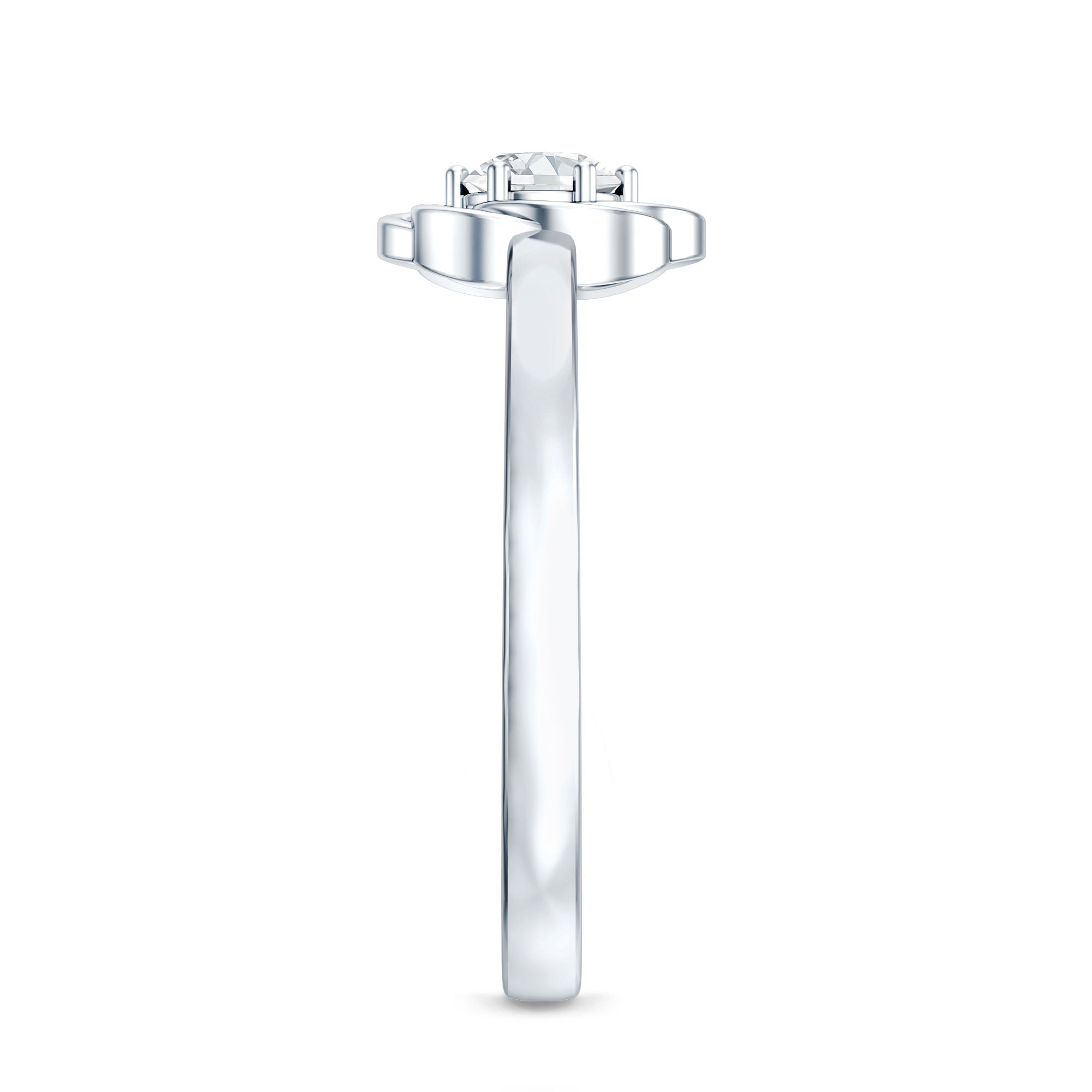 Rosec Jewels-Solitaire Lab Grown Diamond Flower Promise Ring with Certificate