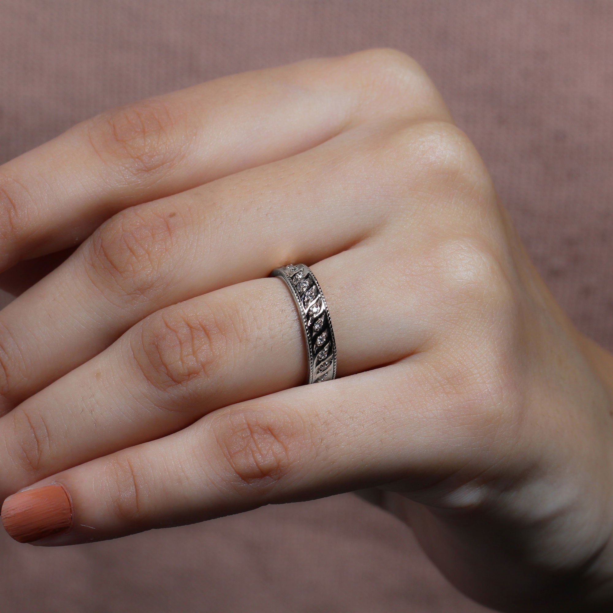 Lab Grown Diamond Designer Wedding Band Ring Lab - ( EF-VS ) - Rosec Jewels