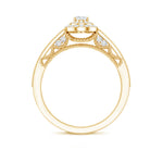 Vintage Inspired Lab Grown Diamond Double Halo Engagement Ring Lab - ( EF-VS ) - Rosec Jewels