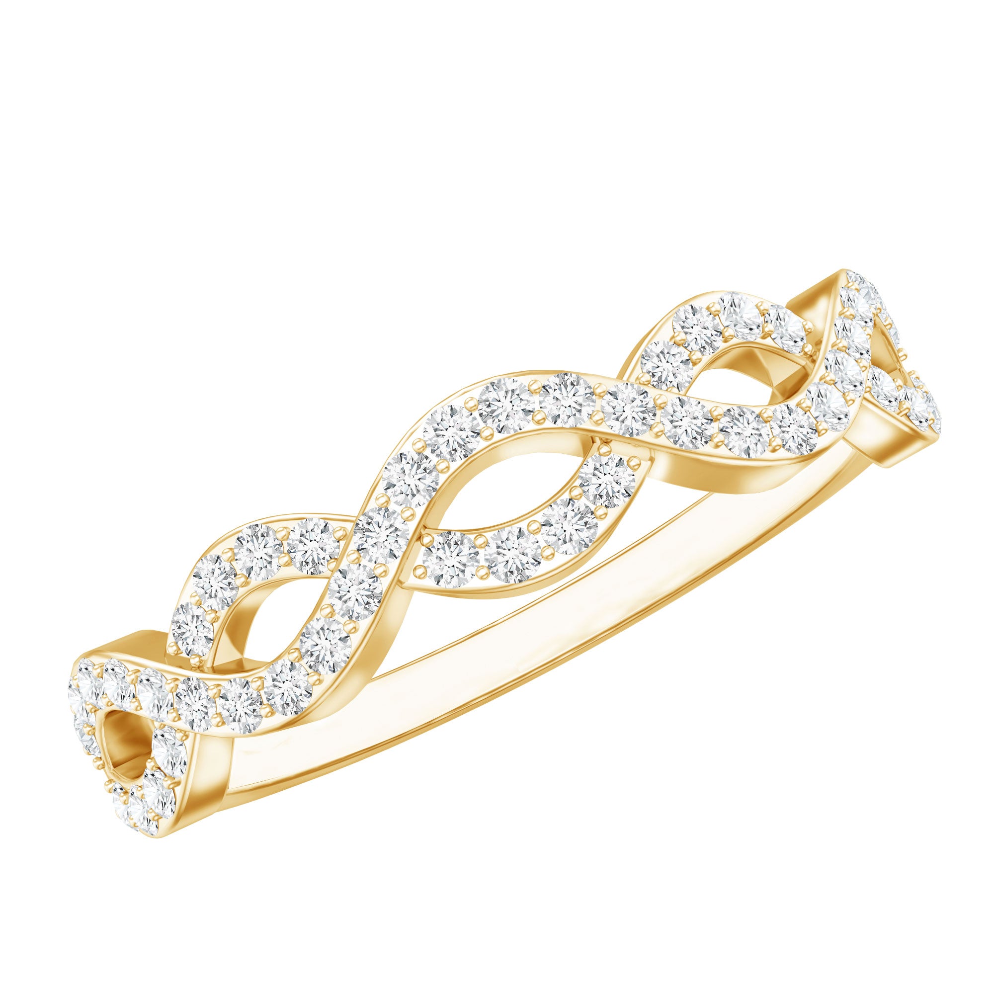 Rosec Jewels-Pave Set Lab Grown Diamond Infinity Wedding Band