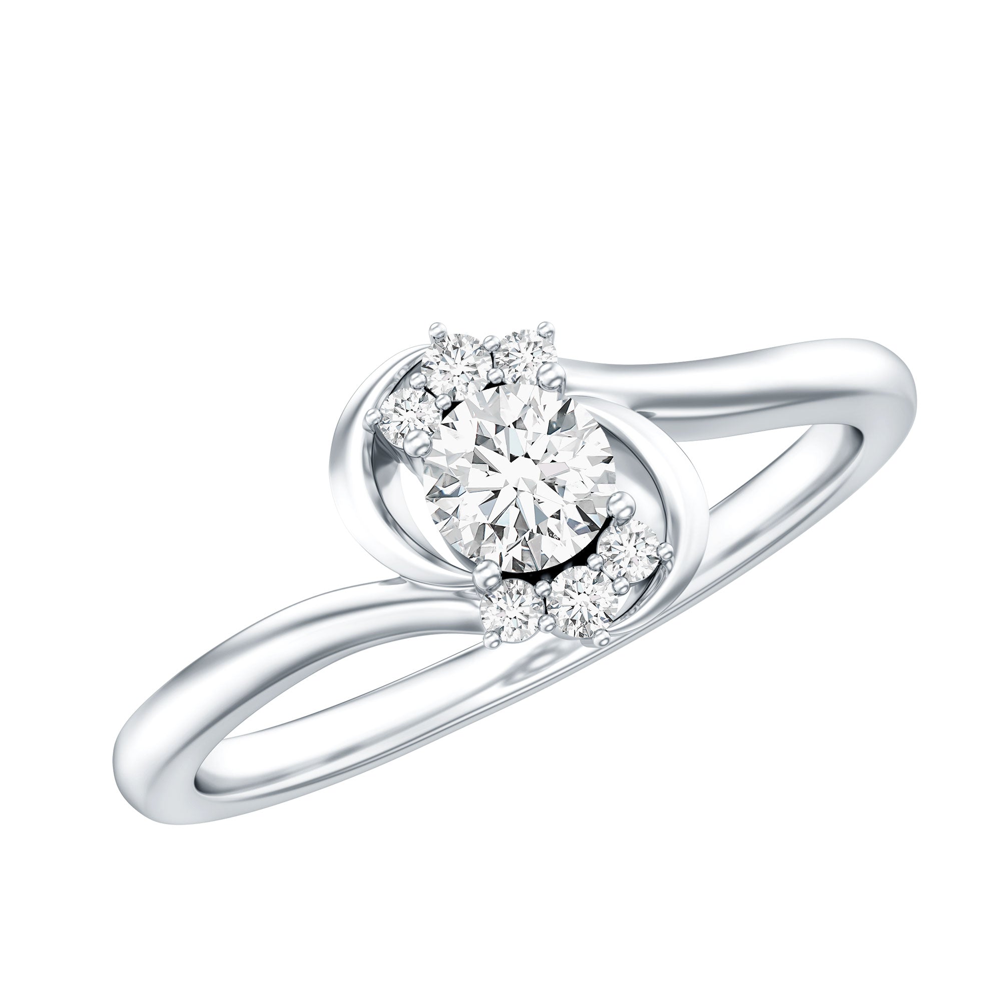 Brilliant Cut Certified Lab Grown Diamond Promise Ring For Her Lab - ( EF-VS ) - Rosec Jewels