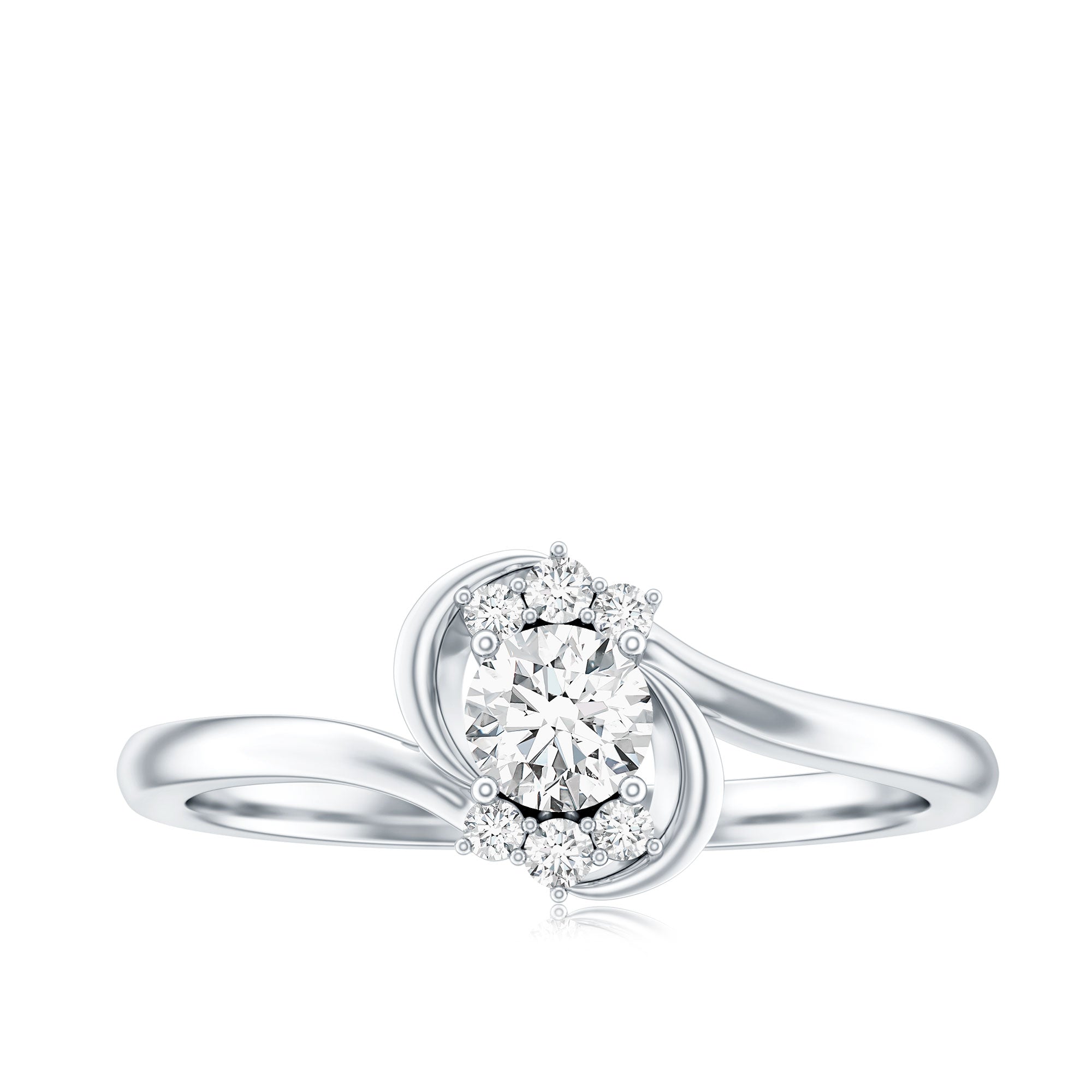 Brilliant Cut Certified Lab Grown Diamond Promise Ring For Her Lab - ( EF-VS ) - Rosec Jewels