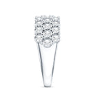 Rosec Jewels-3 Row Lab Grown Diamond Wide Wedding Band with Certificate