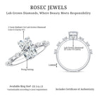 IGI Certified 2 Carat Radiant Cut Lab Grown Diamond Engagement Ring with Spaced Accent Lab - ( E-VS1 ) - Rosec Jewels