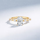 IGI Certified 2 Carat Radiant Cut Lab Grown Diamond Engagement Ring with Spaced Accent Lab - ( E-VS1 ) - Rosec Jewels