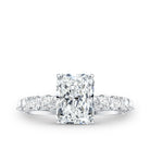 Lab Grown 2 Carat Diamond Radiant Cut Side Stone Engagement Ring IGI Certified Lab - ( E-VS1 ) - Rosec Jewels