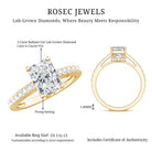 IGI Certified Radiant Cut Lab Grown Diamond Hidden Halo Engagement Ring 2 Carat Lab - ( E-VS1 ) - Rosec Jewels