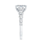 2 Carat IGI Certified Lab Diamond Radiant Cut Engagement Ring with Side Stones Lab - ( E-VS1 ) - Rosec Jewels