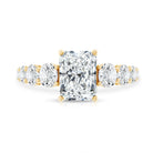 2 Carat IGI Certified Lab Diamond Radiant Cut Engagement Ring with Side Stones Lab - ( E-VS1 ) - Rosec Jewels