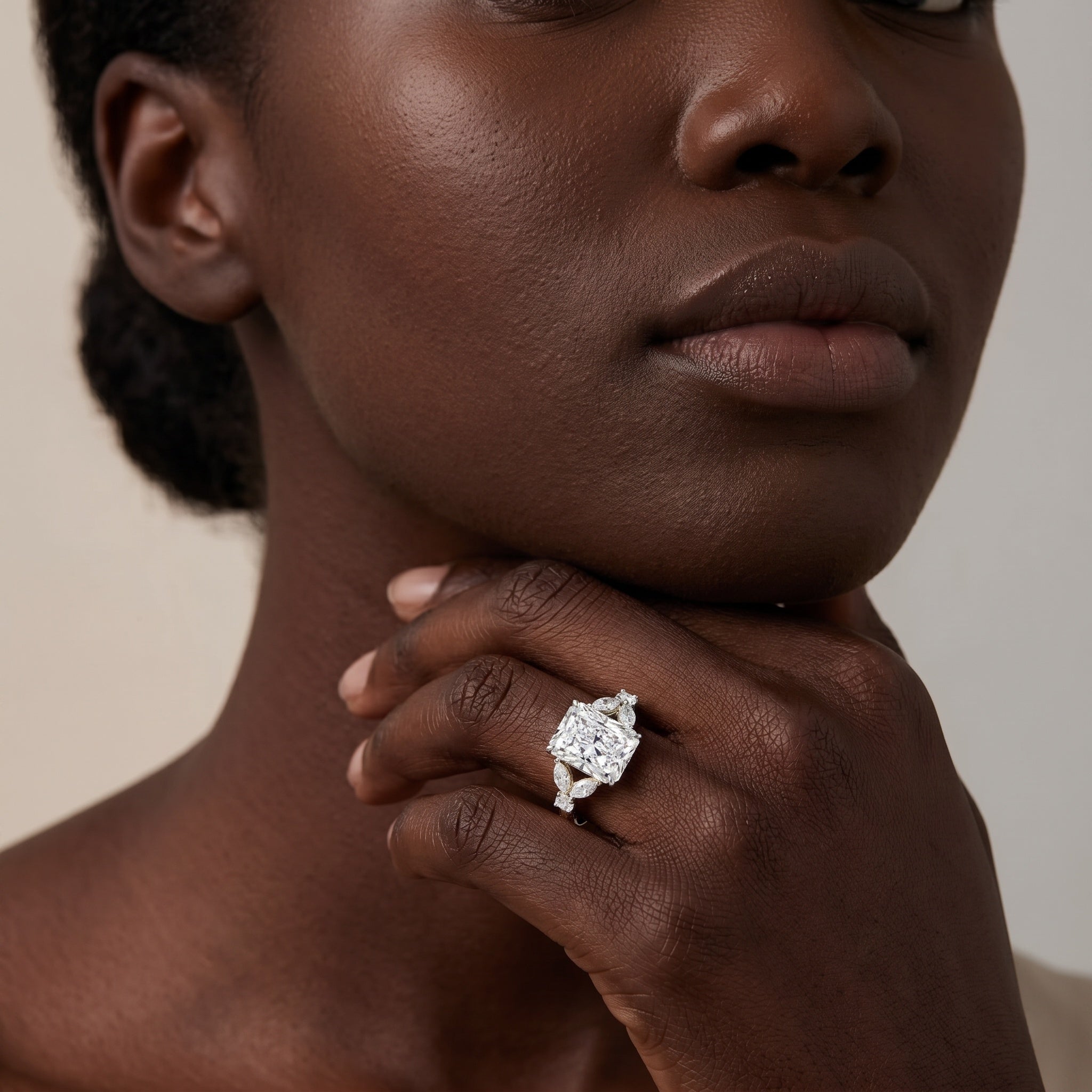 IGI Certified 2 Carat Lab Grown Diamond Engagement Ring with Radiant Cut Lab - ( E-VS1 ) - Rosec Jewels