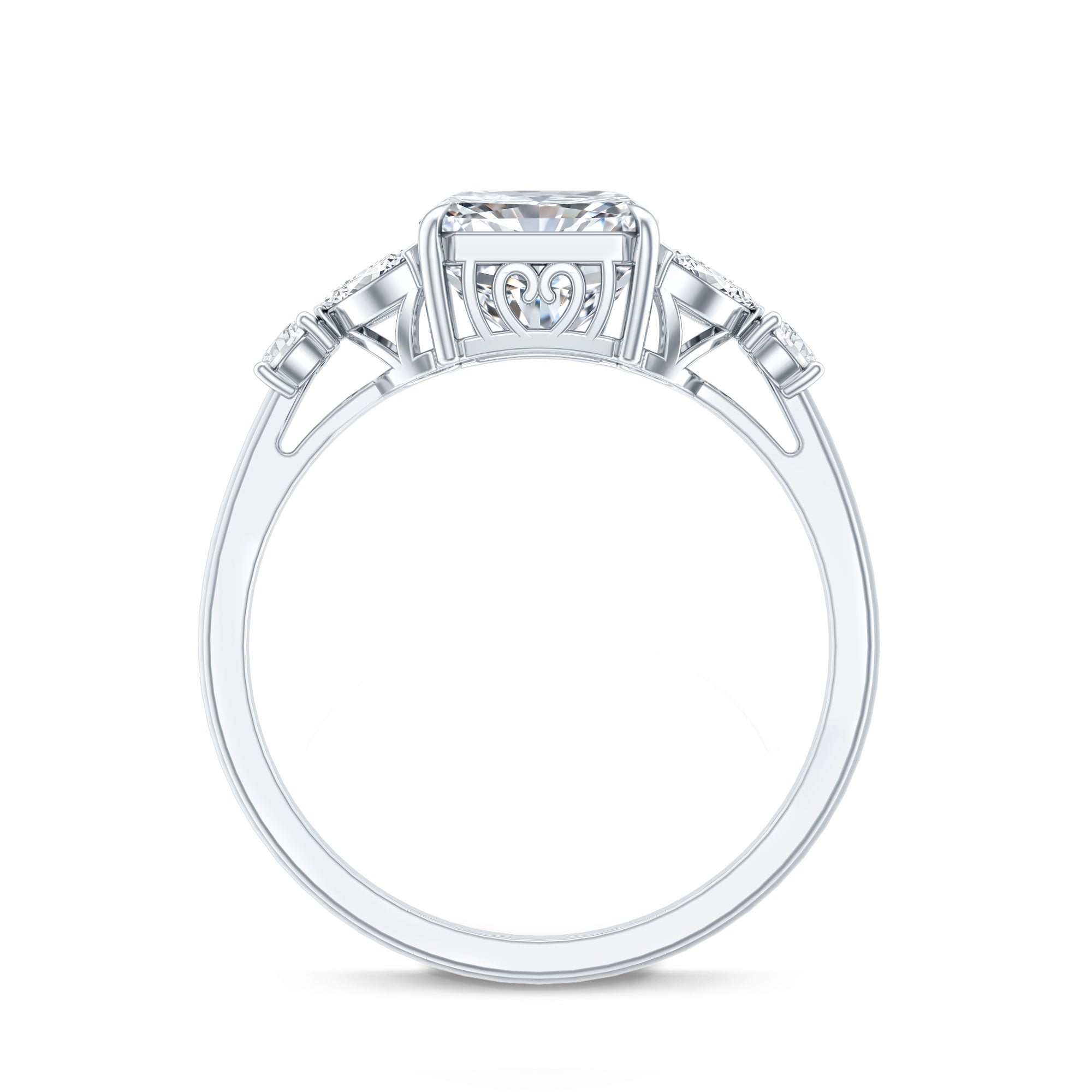 IGI Certified 2 Carat Lab Grown Diamond Engagement Ring with Radiant Cut Lab - ( E-VS1 ) - Rosec Jewels