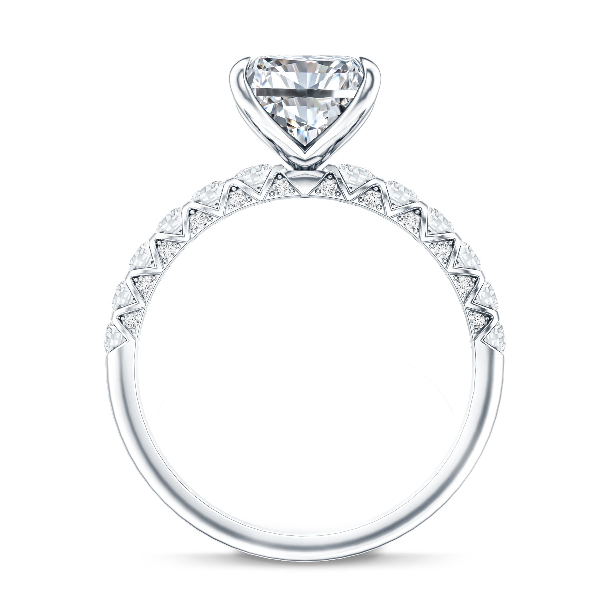 Rosec Jewels-Lab Grown 3 Carat Diamond Radiant Cut Engagement Ring with IGI Certificate
