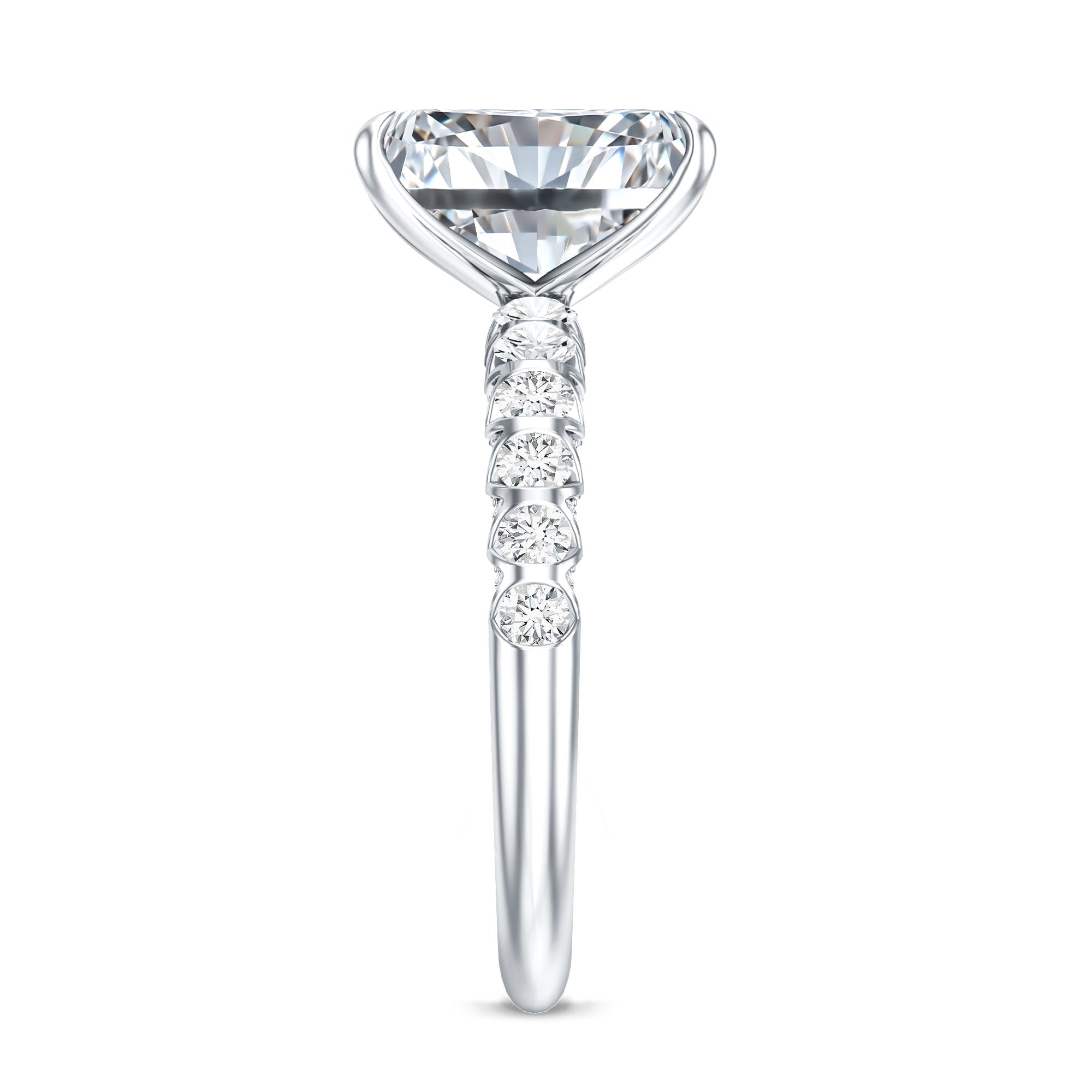 Rosec Jewels-Lab Grown 3 Carat Diamond Radiant Cut Engagement Ring with IGI Certificate