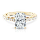 Rosec Jewels-3 Carat Radiant Cut Lab Grown Diamond Hidden Halo Engagement Ring with IGI Certificate